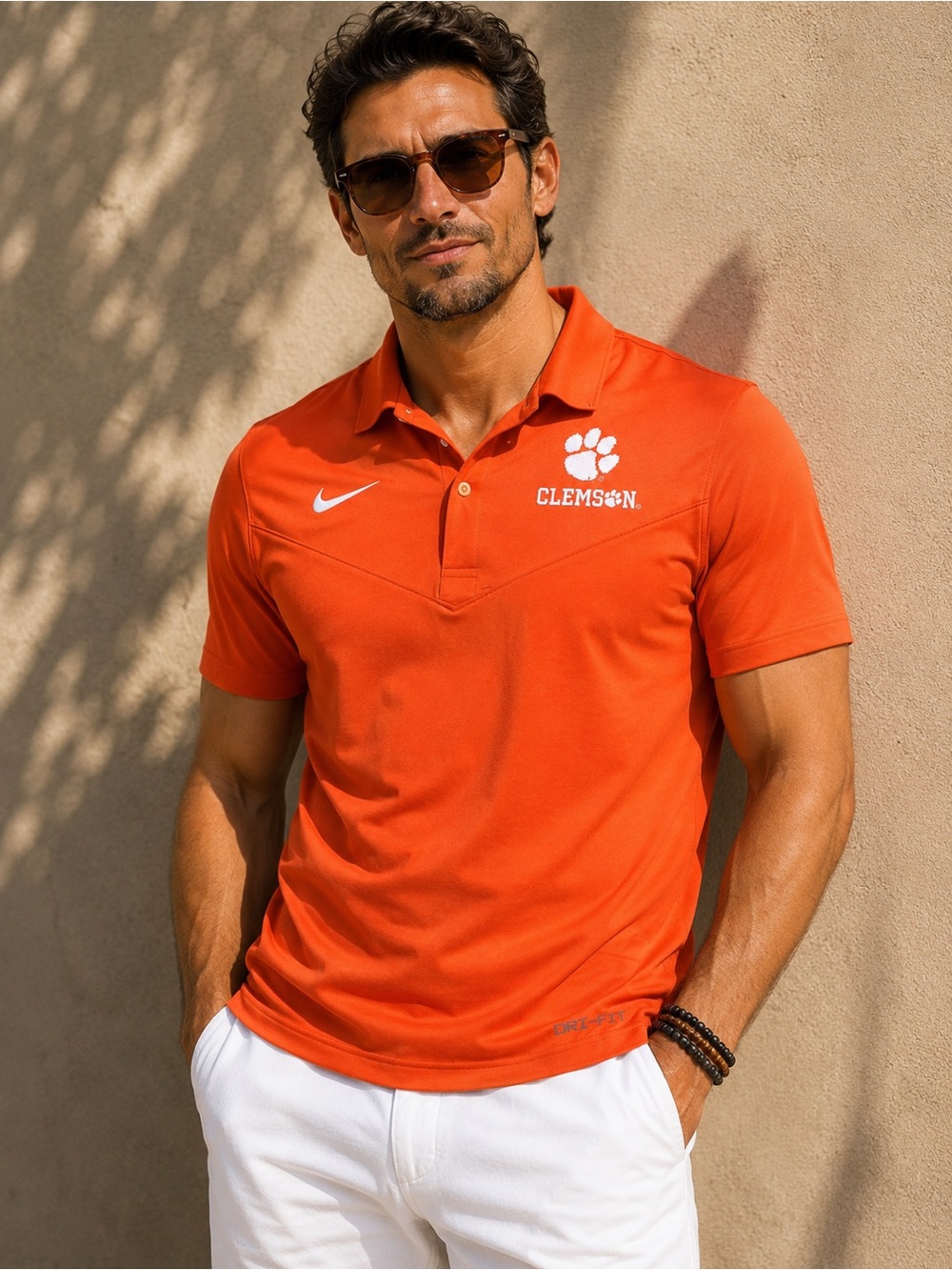 Nike Orange Clemson Paw Polo Shirt